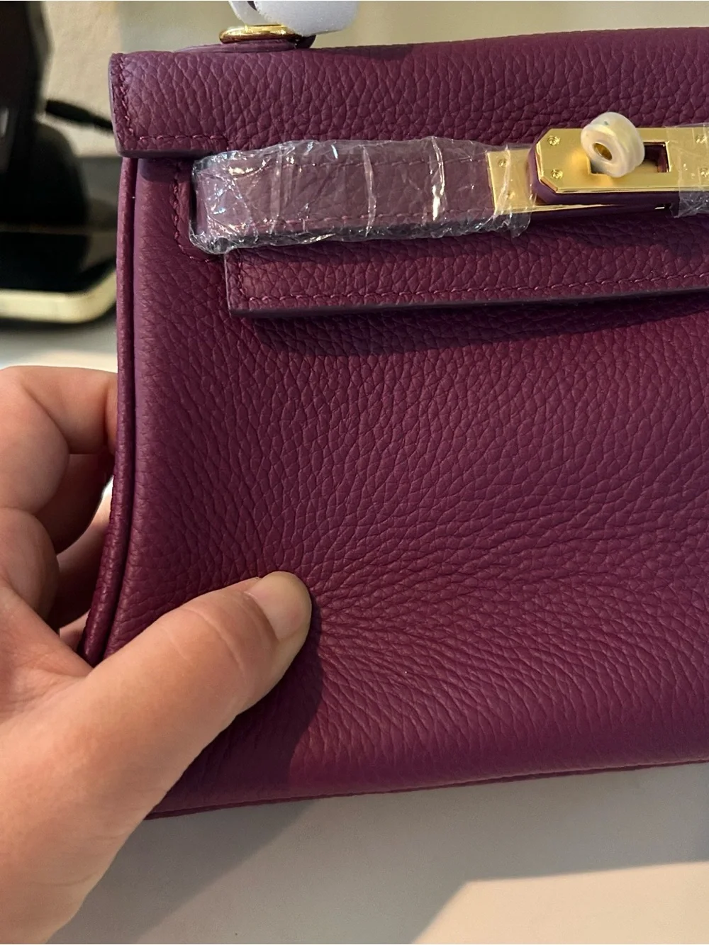 20cm Purple Mini Leather Satchel